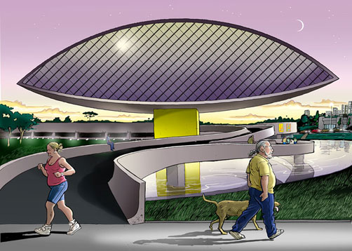 Primeiras impressões de Curitiba: Museu Oscar Niemeyer (MON) - Crédito: autor desconhecido