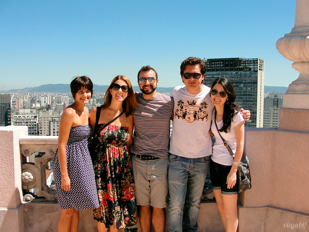 Roberta, Gardênia, eu, Erick e Kátia no São Paulo Walking Tour
