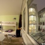 Hostel em Munique: Aqui dá pra ter uma ideia de como era a vista do quarto e como eles auxiliam na integração entre o pessoal