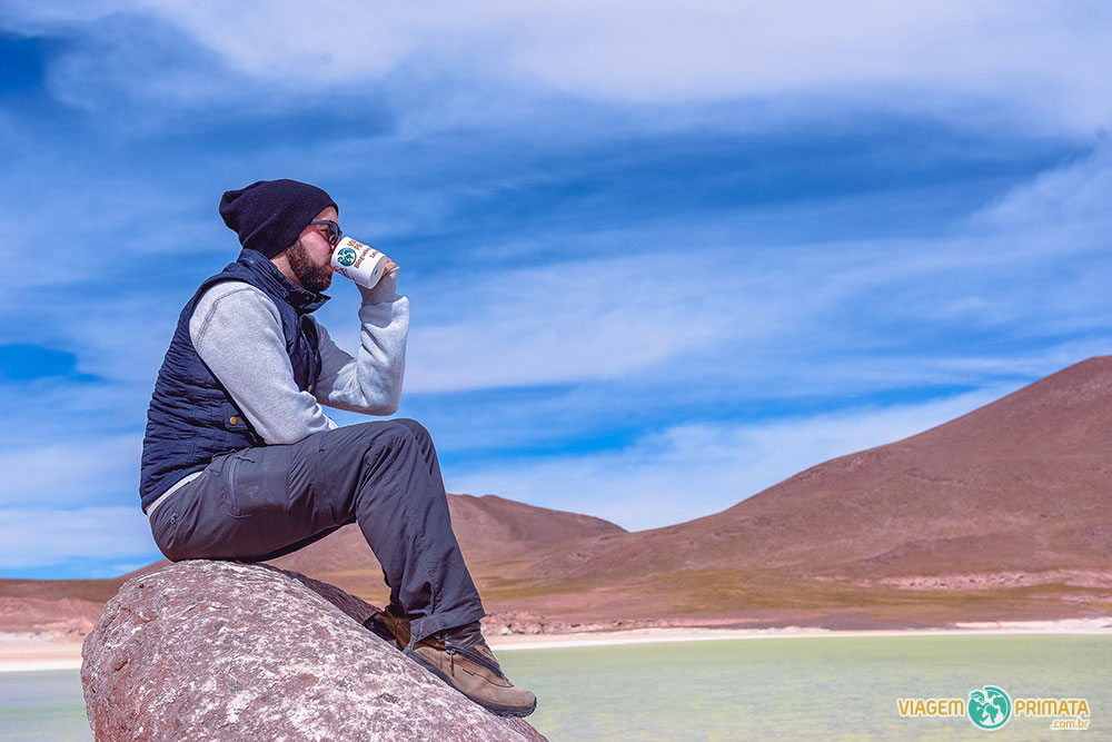 Tomando um chá e olhando a paisagem incrível de Piedras Rojas – Foto: Juan Maureira