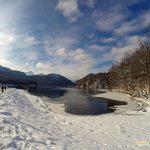 Lago do Castelo de Neuschwanstein no inverno