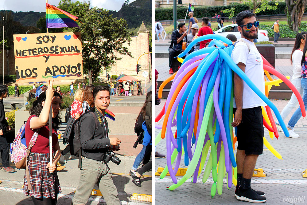 Héteros aliados e pintosas maravilhosas se jogaram na nas ruas de Bogotá para celebrar a diversidade