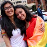 Casal lésbico na Marcha LGBT Bogotá