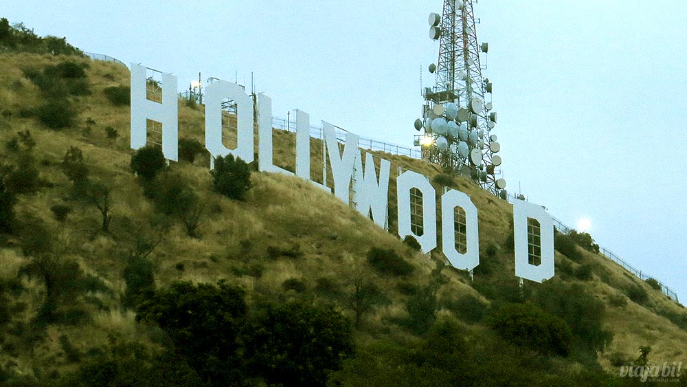 Vista aérea do letreiro de hollywood califórnia eua