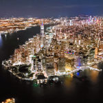 Voo de helicóptero em Nova York: Vista geral da ilha de Manhattan